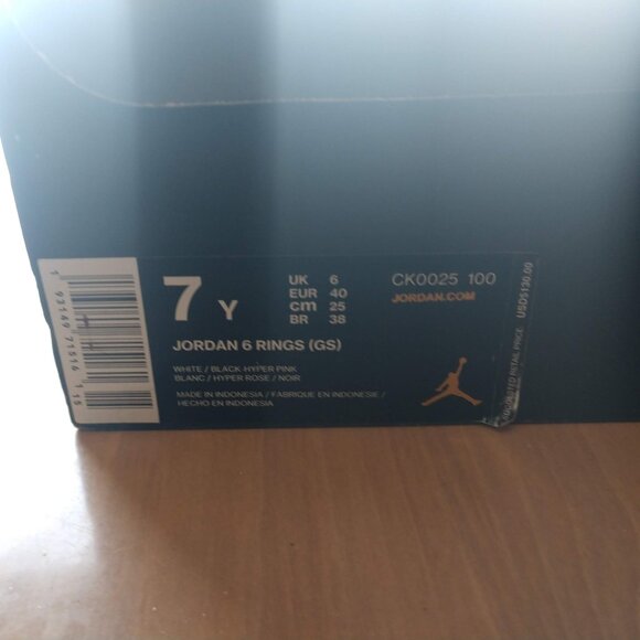 Nike Air Jordan 6 Rings South Beach Sneaker Size Youth 7Y CK0025-100 - Picture 3 of 6